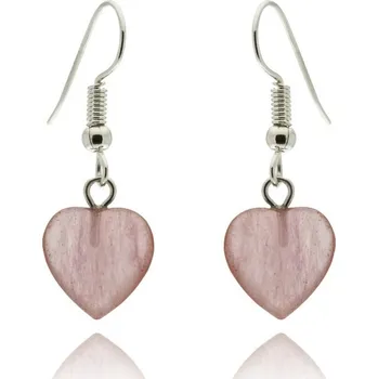 Náušnice Prosperk Náušnice z minerálu - srdce Minerál: Měsíční kámen