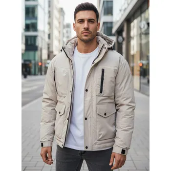 Dstreet Pánská bunda zimní s kapucí TX5109 Barva: Béžová, Velikost: 2XL