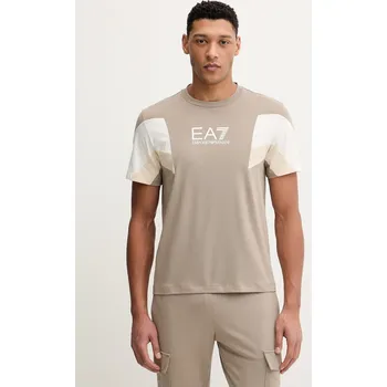 Pánské tričko Bavlněné tričko EA7 Emporio Armani AF12503.7M001603 hnědá 84X, vel. M