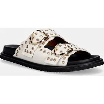 Dámské pantofle Kožené pantofle Blauer BLOOM02 S6BLOOM02.LEA béžová 01X, EUR 39