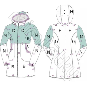 Dámský kabát Dámský střih v el. formátu, Kabát, Street - XS (A4) domácí tisk