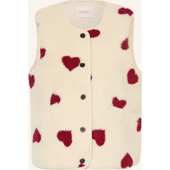 Dámská vesta Only Dámská Plyšová Vesta, krémová / tmavě červená, 42