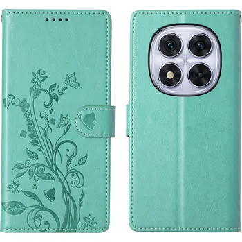 Pouzdro na mobilní telefon Flower knížkové pouzdro na Xiaomi Redmi Note 15 Pro 4G - modrozelené