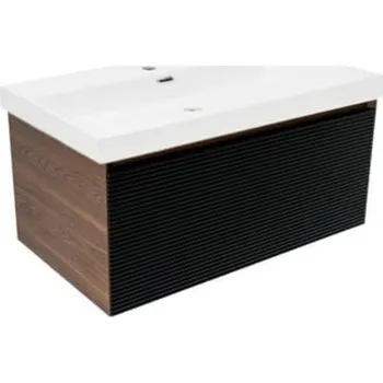 Šatní skříň Naturel Koupelnová skříňka s umyvadlem Monza 79x30x45 cm ořech mat MONZA80BNU4