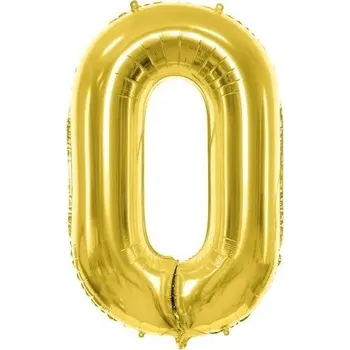 Balónek fóliový narozeniny číslo 0 zlatý 72 cm pa33344