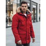 Dstreet Pánská zimní bunda teplá parka TX2995z Barva: Červená, Velikost: XL