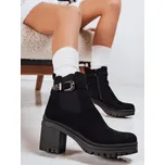 Dstreet Dámské kotníkové boty semišové na podpatku ZY1215 Barva: Černá, Velikost: 38