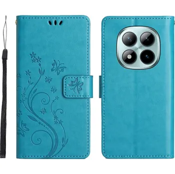 Pouzdro na mobilní telefon Flowers knížkové pouzdro na Xiaomi Redmi Note 15 Pro 4G - modré