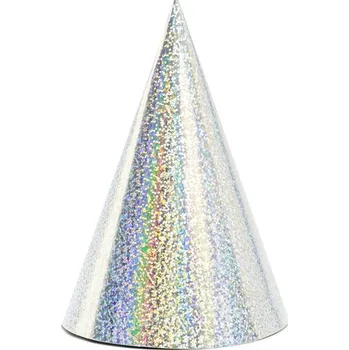 Party dekorace Čepičky stříbrné holografické 6 ks pa101494