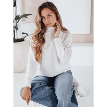 Dstreet Dámský svetr s vysokým límcem MY2531 Barva: Bílá, Velikost: ONE SIZE