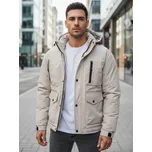 Dstreet Pánská bunda zimní s kapucí TX5109 Barva: Béžová, Velikost: 3XL