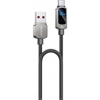 Datový kabel Yesido - Datový kabel (CA128C) - s LED indikátorem napájení, USB Type-C, rychlé nabíjení, 66W, 5A, 480Mb/s, 1,2 m - černý