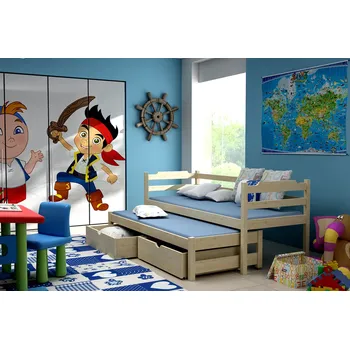 Dětská postel Dětská postel s přistýlkou Maria Barva dřeva: Borovice přírodní, Rozměry: 80x180