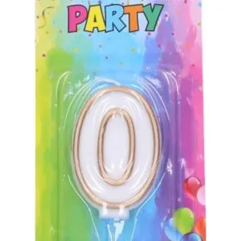 Dortová svíčka Svíčka narozeninová číslo 0, zlatá, 4 x 6 cm