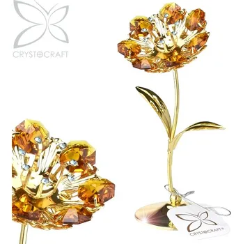 Figurka Crystocraft Květina 13,5 cm gold