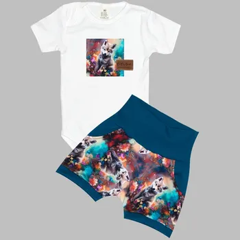 Kojenecké oblečení Komplet - Bodyčko a kraťásky Pejsek Velikost: 74