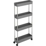 Songmics Pojízdný regál, 4 police, šedý