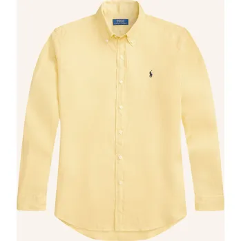 Pánská košile Polo Ralph Lauren Pánská Lněná Košile Custom Fit, žlutá, 40