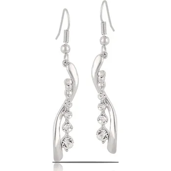 Náušnice Náušnice vlny s krystaly Preciosa z kolekce Classic Colibra - postříbřené