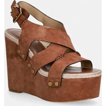 Dámské sandále Semišové sandály MICHAEL Michael Kors Raven Wedge Sandal 40S6RVMS2S.230 hnědá 82X, EUR 38