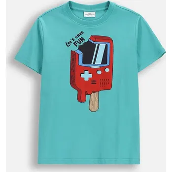 Dětské bavlněné tričko Coccodrillo WC6143223VBA tyrkysová 66X, vel. 146