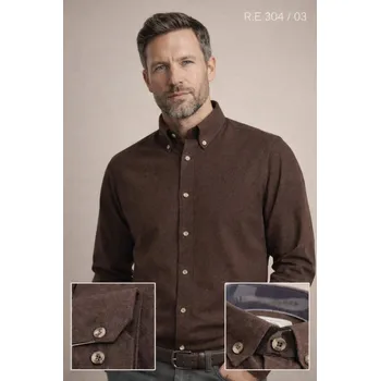 Pánská košile EGO MAN košile pánská RE-304-03 regular fit XL hnědá
