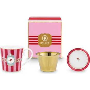 PIP Studio Love Birds Medallion Stripes 51.020.220 300 ml 3ks červená růžová