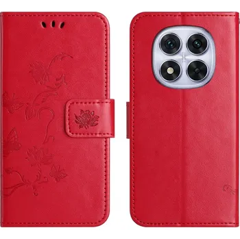 Pouzdro na mobilní telefon Flower knížkové pouzdro na Xiaomi Poco M8 5G/Redmi Note 15 5G - červené
