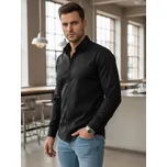 Dstreet Pánská košile REGULAR FIT elegantní hladká DX2684 Barva: Černá, Velikost: 2XL