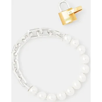Náramek Stříbrný náramek AMBUSH Pearl Padlock Bracelet 12115260 stříbrná SLV, vel. ONE SIZE
