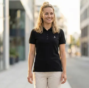 Dámské tričko Dámské premium triko s límečkem ALTISPORT ALW002210 ČERNOBÍLÁ XL