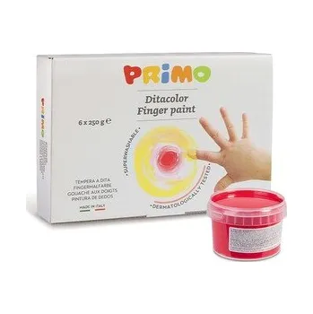 Vodová barva Prstové barvy PRIMO, sada 6 x 250g, kelímky