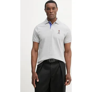 Pánské tričko Bavlněné polo tričko Hackett London HM5600142 šedá 09X, vel. XL