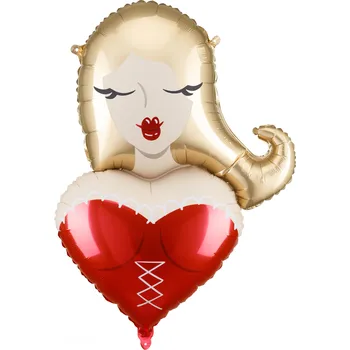 Balónek Fóliový balónek Girl krémově červený