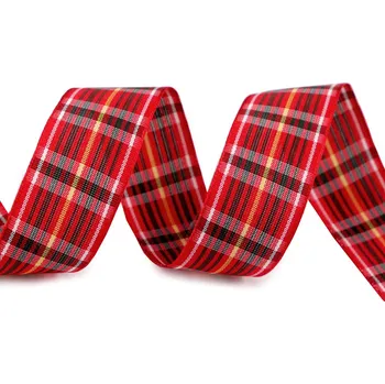 Stuha Károvaná stuha šíře 25 mm, velké, 5 červená