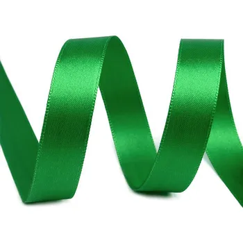 Stuha Atlasová stuha oboulící svazky po 5 m šíře 15 mm, malé, 309 zelená