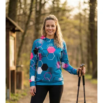 Dámská mikina Dámská funkční mikina premium ALTISPORT VOJ/ALW037MI01 PETROELJOVÁ/RŮŽOVÁ XXXL