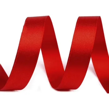 Stuha Atlasová stuha oboulící svazky po 5 m šíře 15 mm, malé, 643 červená