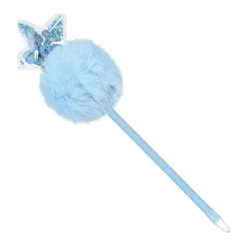 Kancelář Propiska s bambulí hvězda - modrá