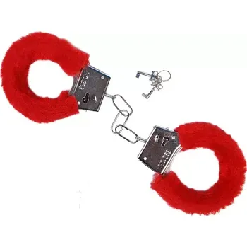 Karnevalový kostým Plyšová červená pouta kovová