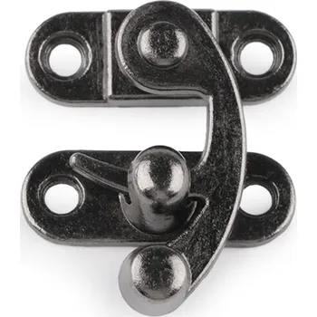 Kovové zapínání na dřevěné krabičky, střední, 4 nikl černý