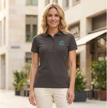 Dámské tričko Dámské triko s límečkem ALTISPORT ALW056210 EBONY GREY/MODRÁ S