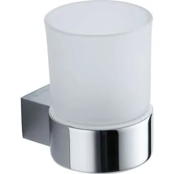 kielle Vega Sklenka na kartáčky a pastu s držákem, matné sklo/chrom