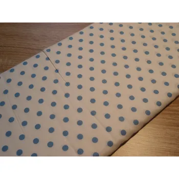 Pro útulný domov bavlněná látka BÍLÁ se světle modrými puntíky 8 mm