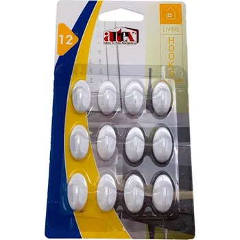 Nábytkové kování Háček samolepící OVÁL malý 12 ks ARTEX