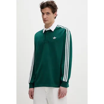 Pánské tričko Bavlněné tričko s dlouhým rukávem adidas Originals KE3572 zelená 79X, vel. M