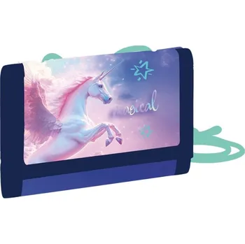 Peněženka oxybag Dětská textilní peněženka Pegas Magical se šňůrkou na krk
