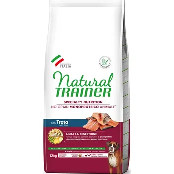 Krmivo pro psa 12kg Natural Trainer No Grain Adult Medium & Maxi se pstruhem granule pes