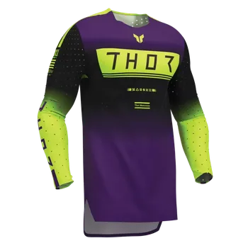 Moto dres Lehký a pružný motokrosový - enduro dres THOR SPORTMODE GEO barva černá/fialová (inovativní řada oblečení je navržena pro jezdce, kteří touží po neomezené pohyblivosti a chtějí dosáhnout maximálního výkonu)