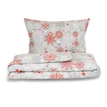 Kvalitex Vánoční povlečení 140x200, 70x90cm VLOČKY červenošedé Rozměr povlečení: 1+1, 140x220, 70x90cm